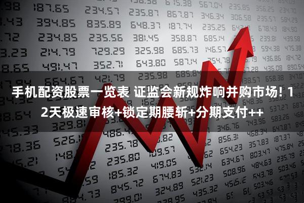 手机配资股票一览表 证监会新规炸响并购市场! 12天极速审核+锁定期腰斩+分期支付++